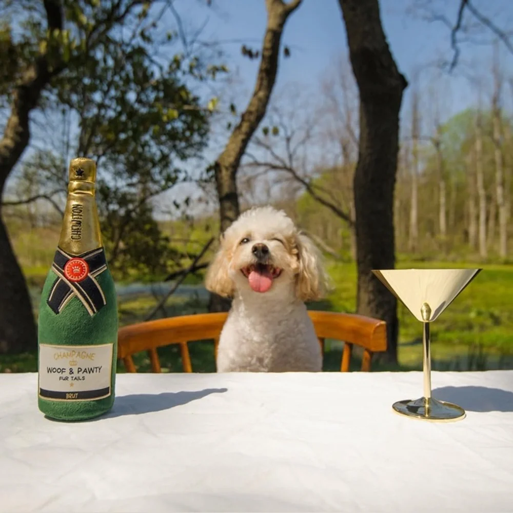 Wine Bottle Plush Squeaking Toy